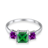 Halo Art Deco Wedding Ring Round Simulated Cubic Zirconia 925 Sterling Silver