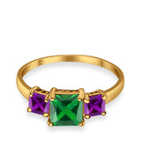 Halo Art Deco Wedding Ring Round Simulated Cubic Zirconia 925 Sterling Silver