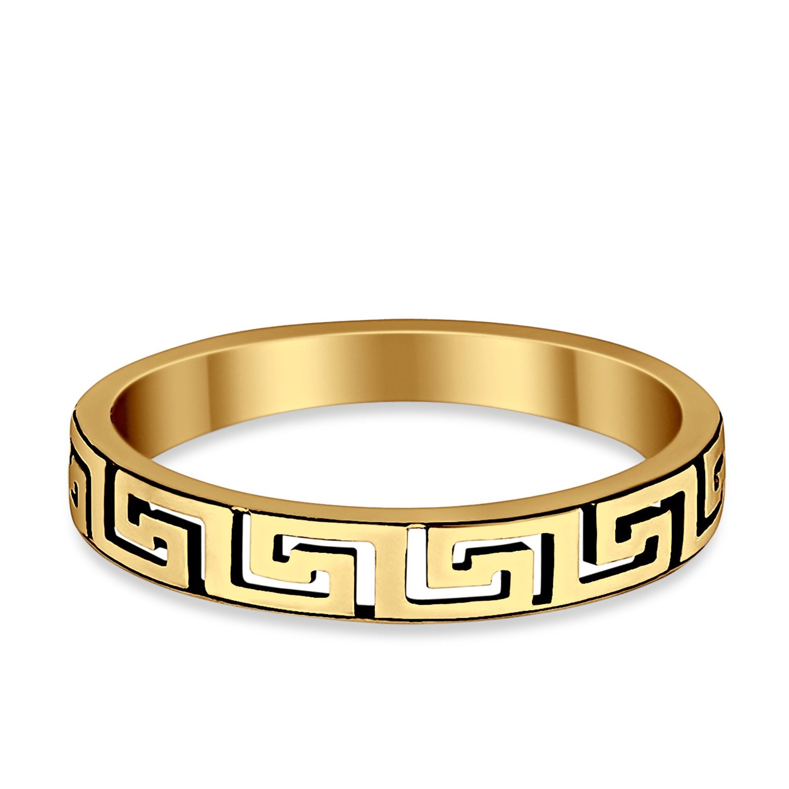 Plain Greek Key Spiral Band Ring Solid 925 Sterling Silver