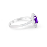 Oval Wedding Ring Vintage Round Simulated Cubic Zirconia 925 Sterling Silver