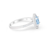 Oval Wedding Ring Vintage Round Simulated Cubic Zirconia 925 Sterling Silver