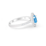 Oval Wedding Ring Vintage Round Simulated Cubic Zirconia 925 Sterling Silver