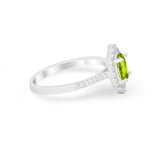 Oval Wedding Ring Vintage Round Simulated Cubic Zirconia 925 Sterling Silver