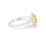 Oval Wedding Ring Vintage Round Simulated Cubic Zirconia 925 Sterling Silver