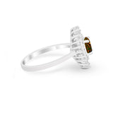 Art Deco Wedding Engagement Bridal Ring Baguette Round CZ 925 Sterling Silver