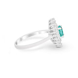 Art Deco Wedding Engagement Bridal Ring Baguette Round CZ 925 Sterling Silver