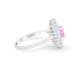 Art Deco Wedding Engagement Bridal Ring Baguette Round CZ 925 Sterling Silver