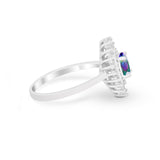 Art Deco Wedding Engagement Bridal Ring Baguette Round CZ 925 Sterling Silver