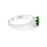 Three Stone Wedding Ring Pear Round Simulated Cubic Zirconia 925 Sterling Silver