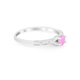 Petite Dainty Art Deco Wedding Engagement Ring Round CZ 925 Sterling Silver