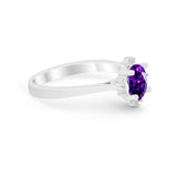 Halo Floral Art Deco Wedding Engagement Ring Round CZ 925 Sterling Silver