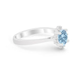Halo Floral Art Deco Wedding Engagement Ring Round CZ 925 Sterling Silver