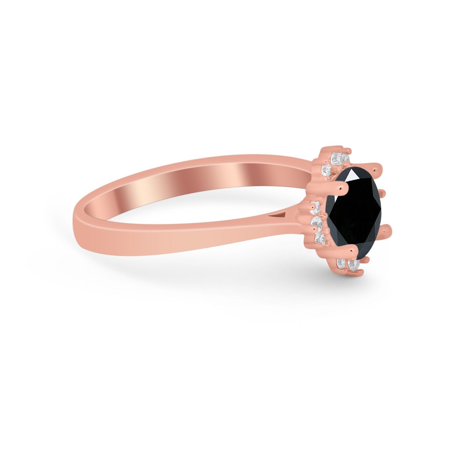 Halo Floral Art Deco Wedding Engagement Ring Round CZ 925 Sterling Silver