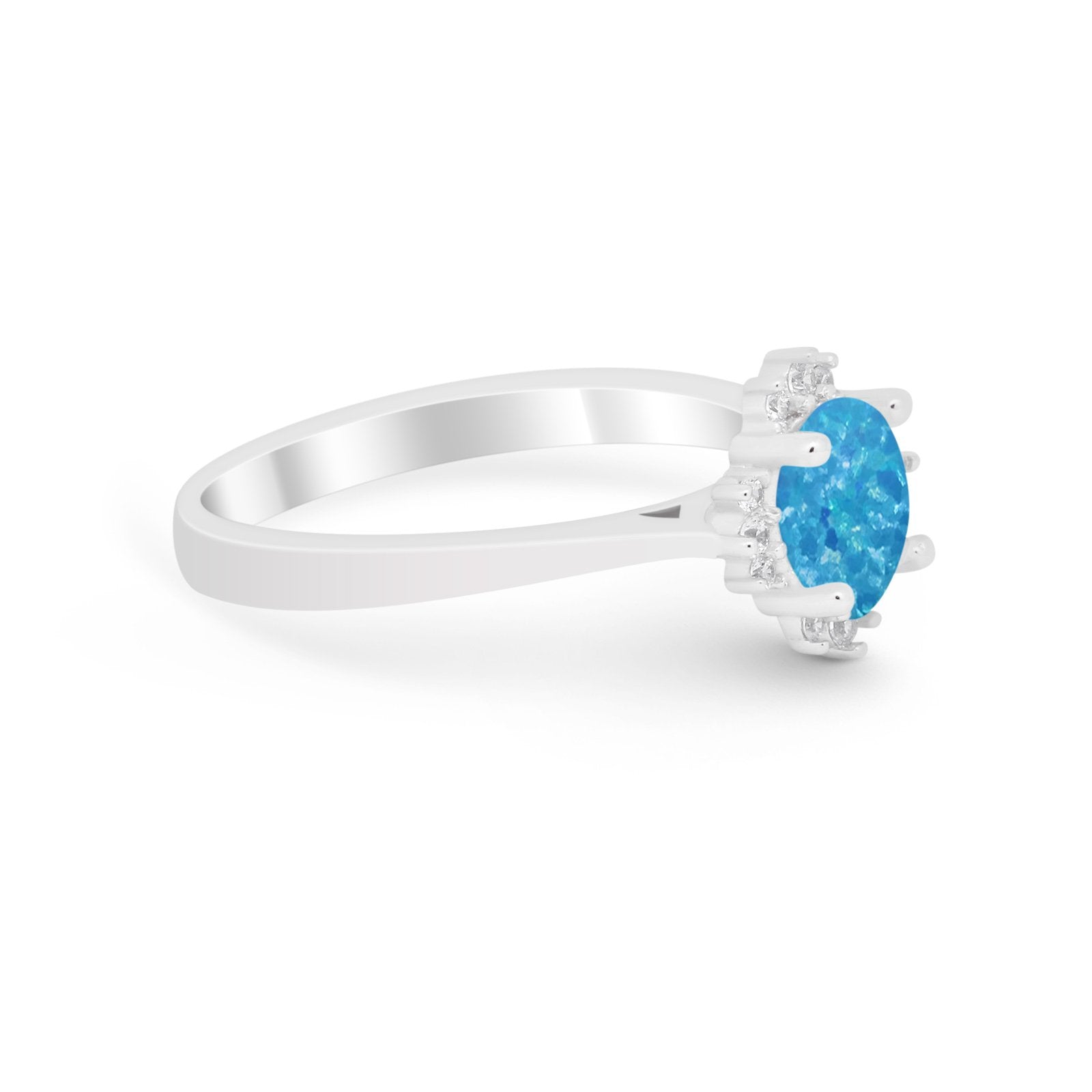 Halo Floral Art Deco Wedding Engagement Ring Round CZ 925 Sterling Silver