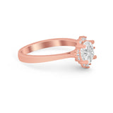 Halo Floral Art Deco Wedding Engagement Ring Round CZ 925 Sterling Silver