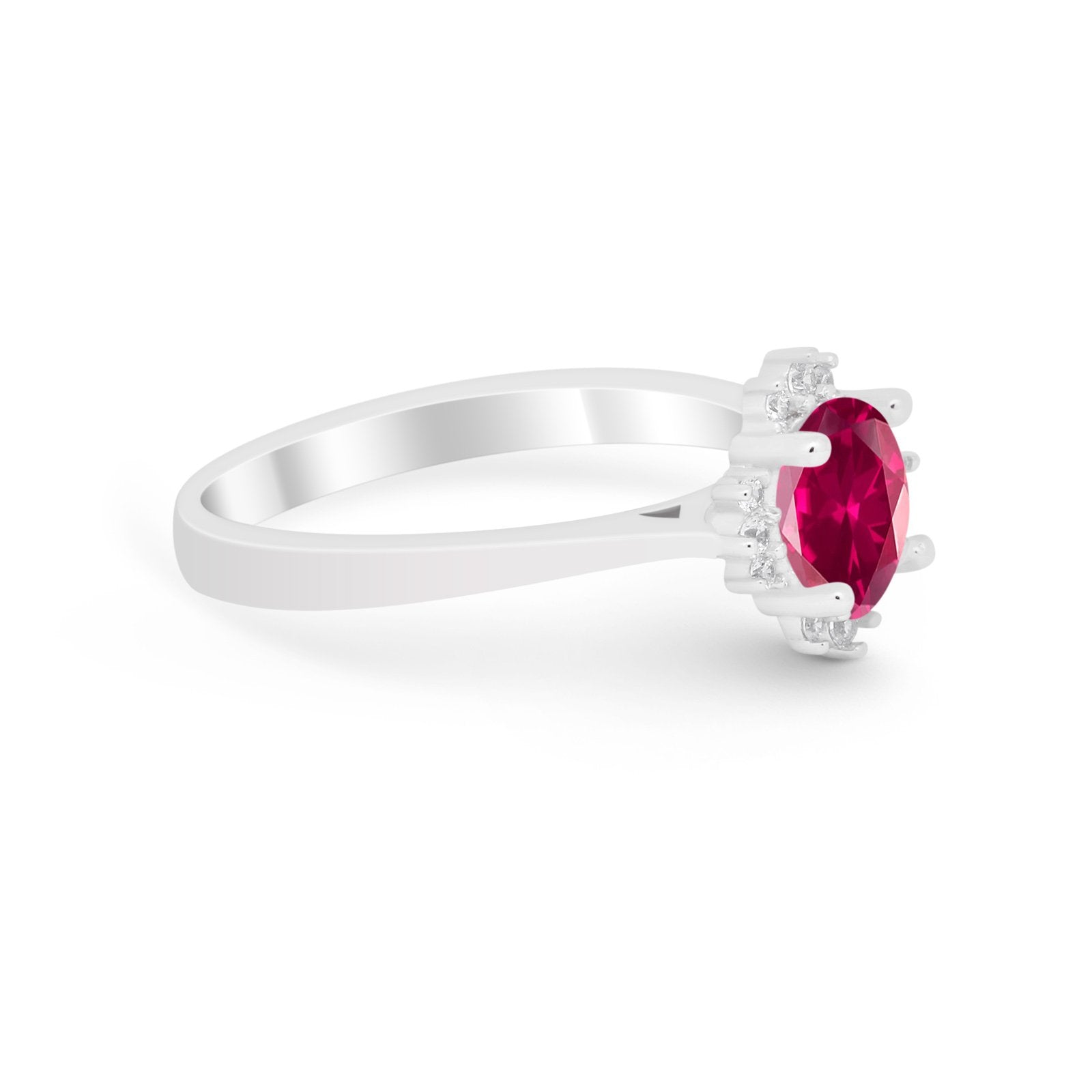 Halo Floral Art Deco Wedding Engagement Ring Round CZ 925 Sterling Silver