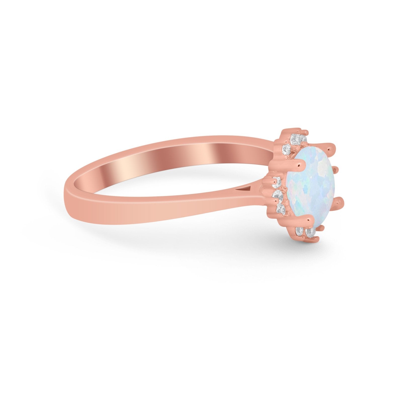 Halo Floral Art Deco Wedding Engagement Ring Round CZ 925 Sterling Silver