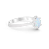 Halo Floral Art Deco Wedding Engagement Ring Round CZ 925 Sterling Silver