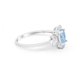 Oval Wedding Ring Vintage Round Simulated Cubic Zirconia 925 Sterling Silver
