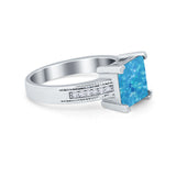 Cushion Cut Wedding Ring Simulated Cubic Zirconia Accent 925 Sterling Silver