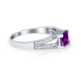 Princess Cut Wedding Ring Simulated Cubic Zirconia 925 Sterling Silver