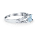 Princess Cut Wedding Ring Simulated Cubic Zirconia 925 Sterling Silver
