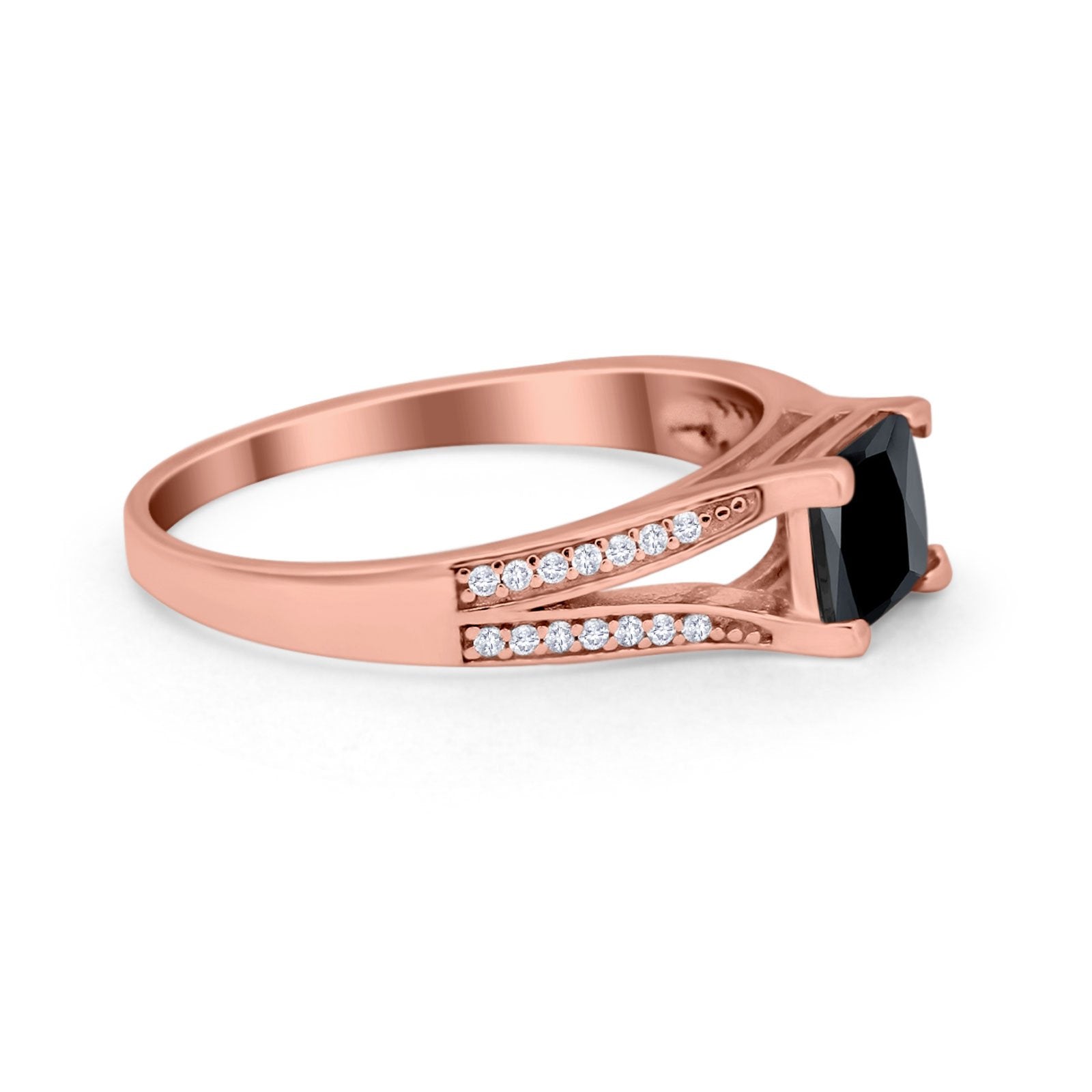 Princess Cut Wedding Ring Simulated Cubic Zirconia 925 Sterling Silver