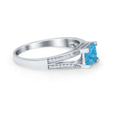 Princess Cut Wedding Ring Simulated Cubic Zirconia 925 Sterling Silver