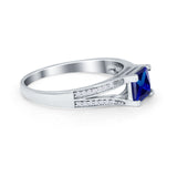 Princess Cut Wedding Ring Simulated Cubic Zirconia 925 Sterling Silver