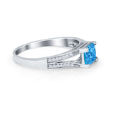 Princess Cut Wedding Ring Simulated Cubic Zirconia 925 Sterling Silver