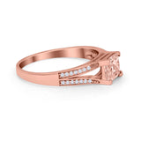 Princess Cut Wedding Ring Simulated Cubic Zirconia 925 Sterling Silver