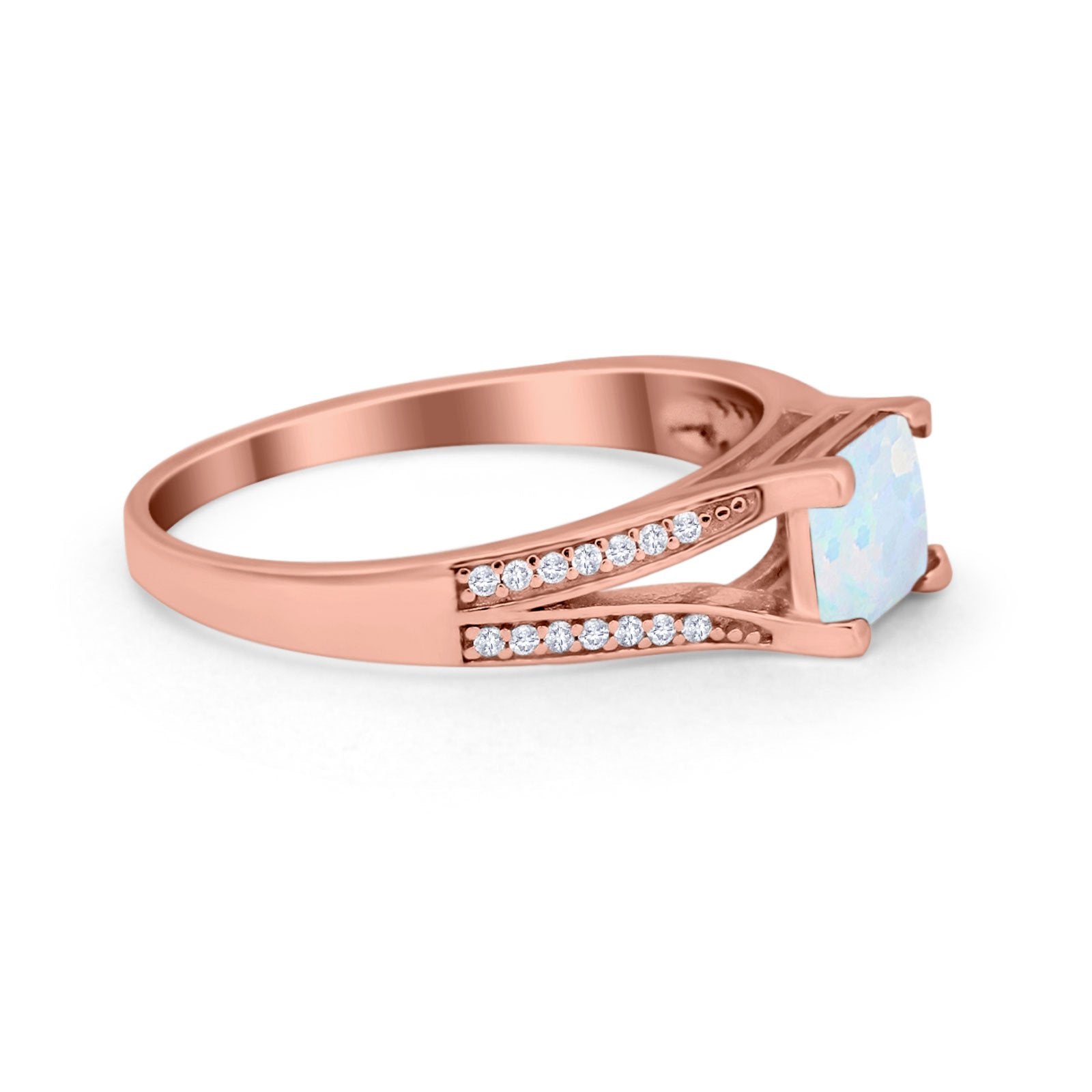 Princess Cut Wedding Ring Simulated Cubic Zirconia 925 Sterling Silver