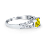 Princess Cut Wedding Ring Simulated Cubic Zirconia 925 Sterling Silver