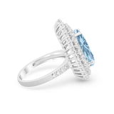 Teardrop Cocktail Ring Pear Round Cubic Zirconia 925 Sterling Silver