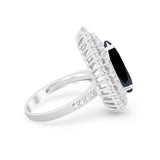 Teardrop Cocktail Ring Pear Round Cubic Zirconia 925 Sterling Silver