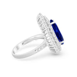 Teardrop Cocktail Ring Pear Round Cubic Zirconia 925 Sterling Silver