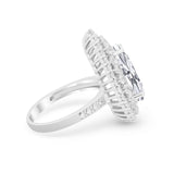 Teardrop Cocktail Ring Pear Round Cubic Zirconia 925 Sterling Silver
