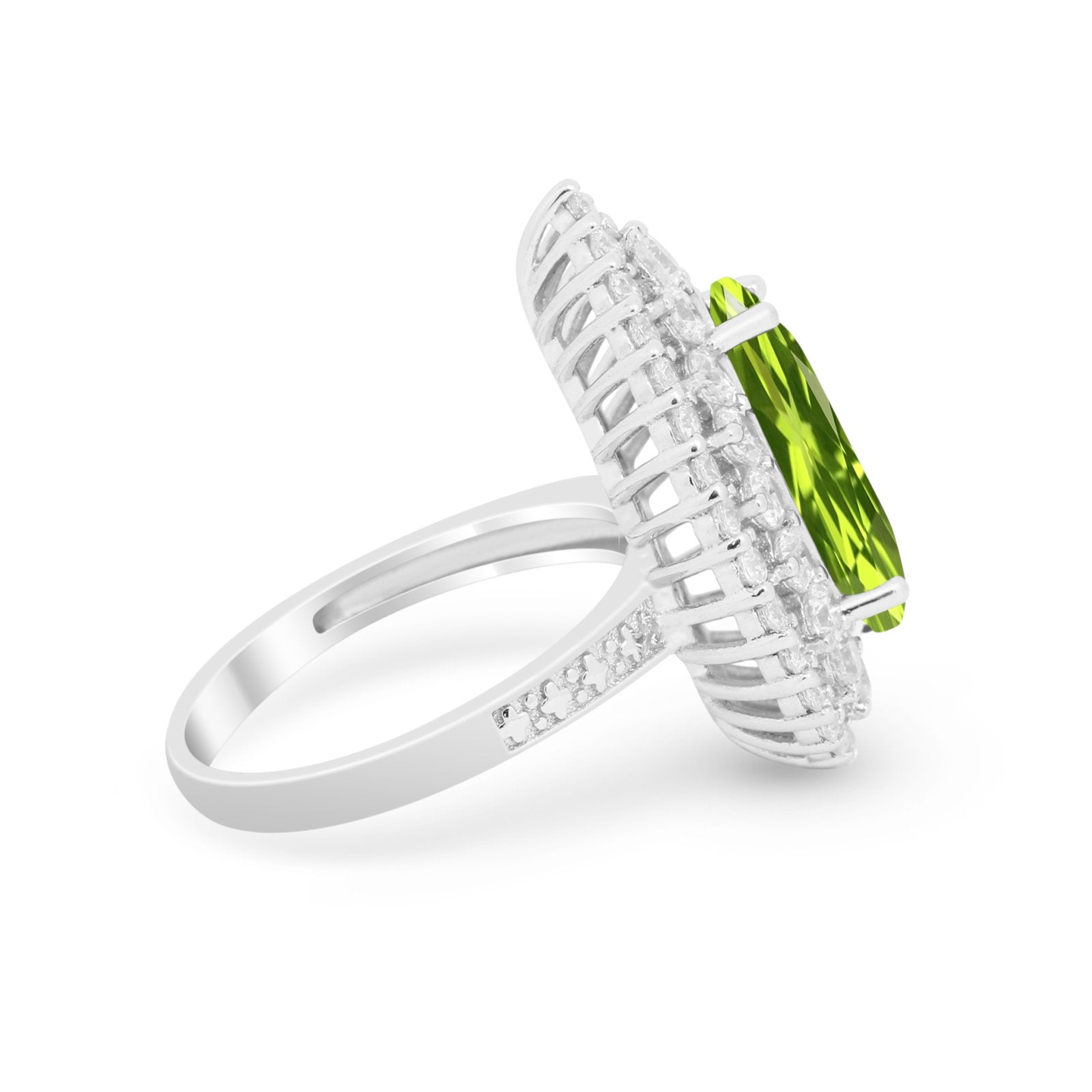 Teardrop Cocktail Ring Pear Round Cubic Zirconia 925 Sterling Silver