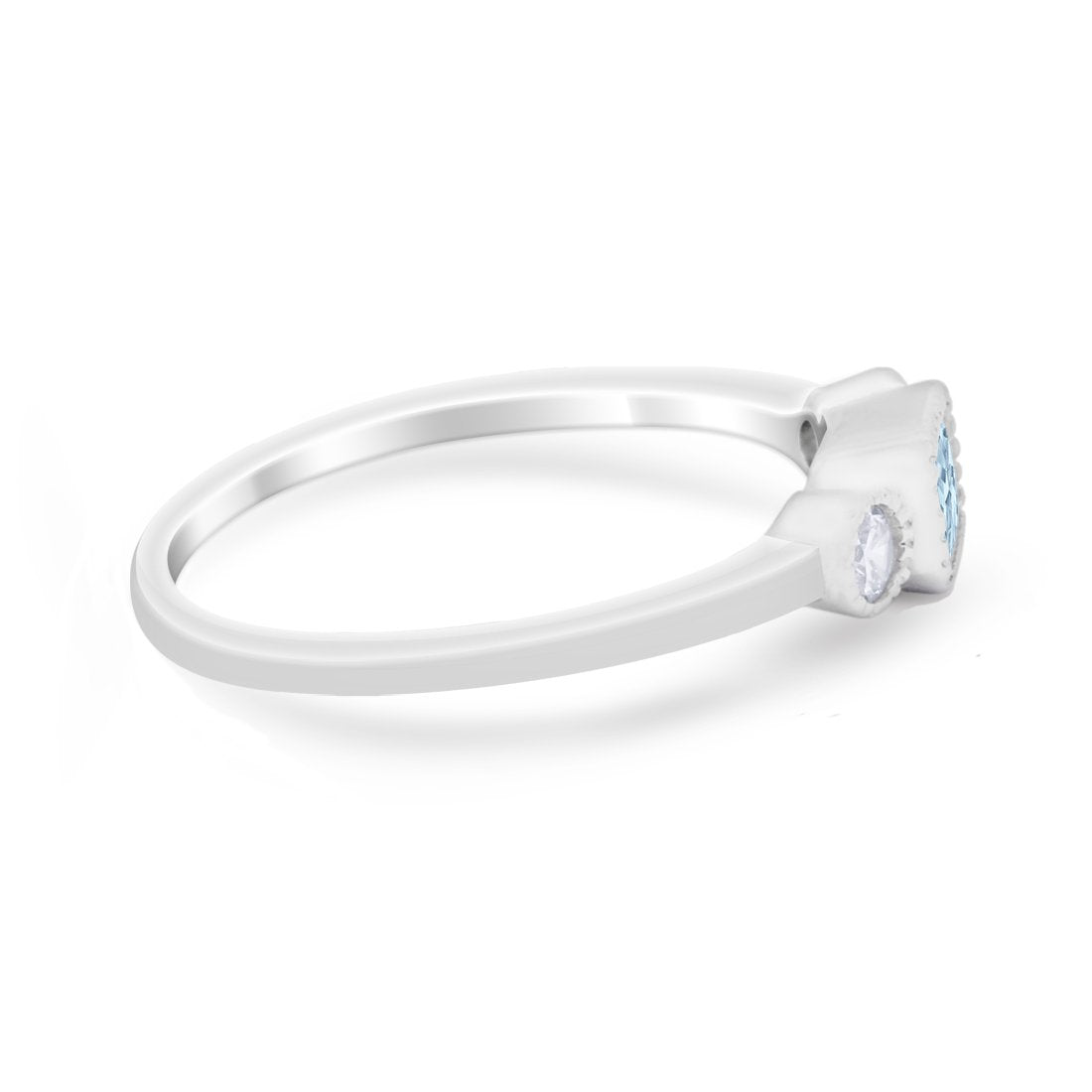Petite Dainty Fashion Thumb Ring Simulated Cubic Zirconia 925 Sterling Silver