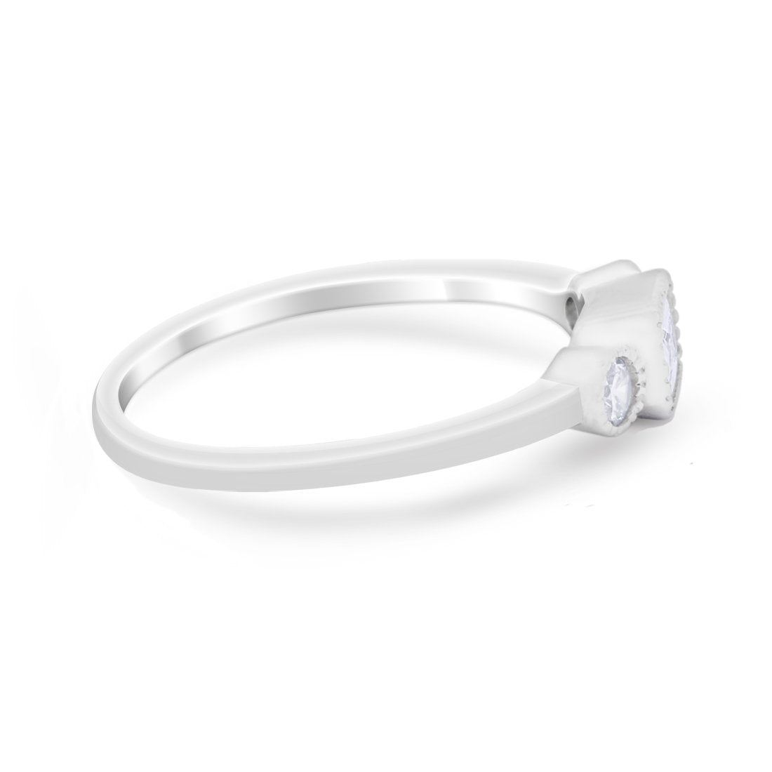 Petite Dainty Fashion Thumb Ring Simulated Cubic Zirconia 925 Sterling Silver