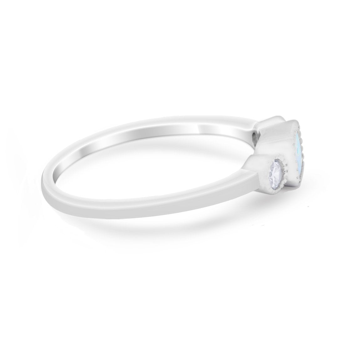 Petite Dainty Fashion Thumb Ring Simulated Cubic Zirconia 925 Sterling Silver