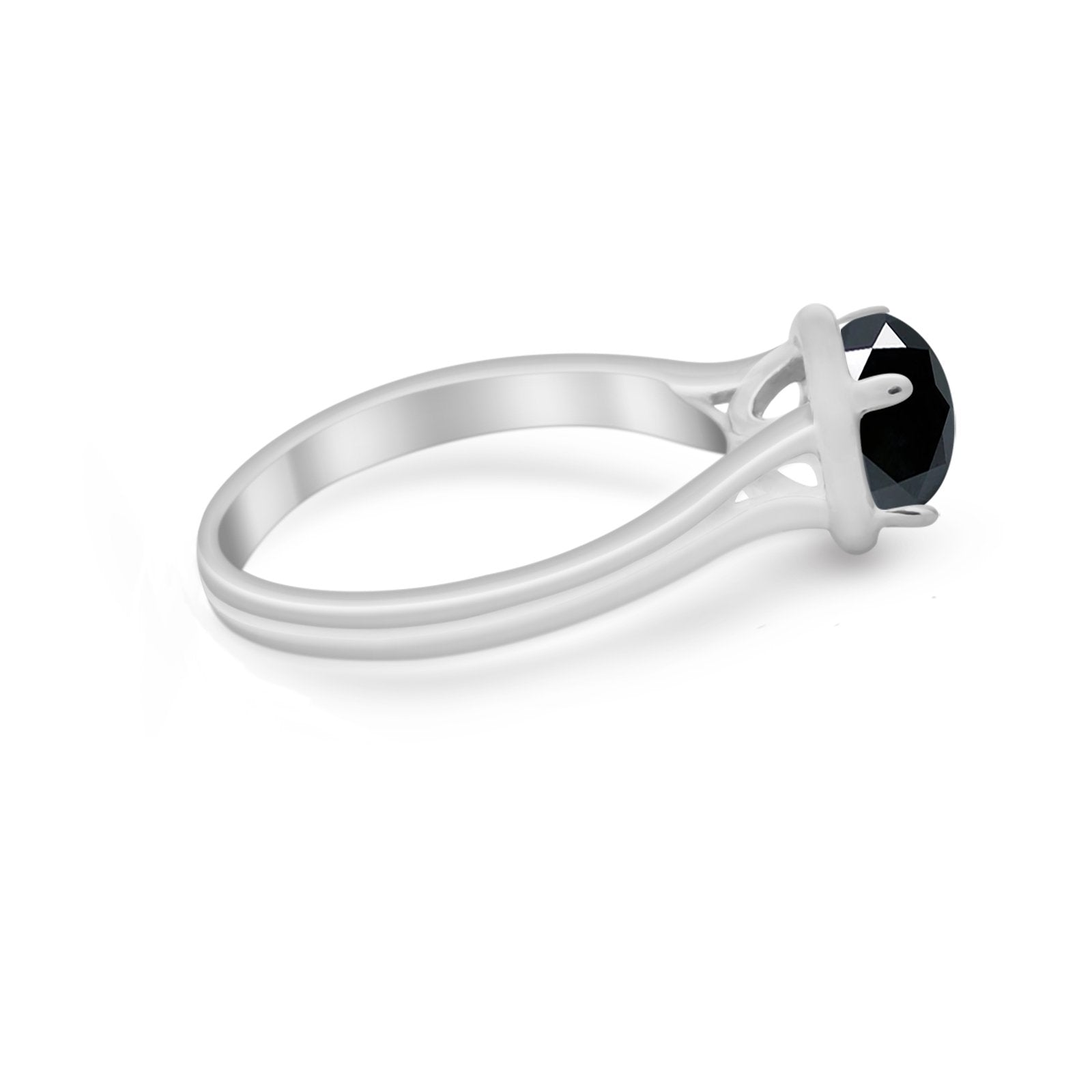 Solitaire Simulated Cubic Zirconia Wedding Ring Double Band 925 Sterling Silver