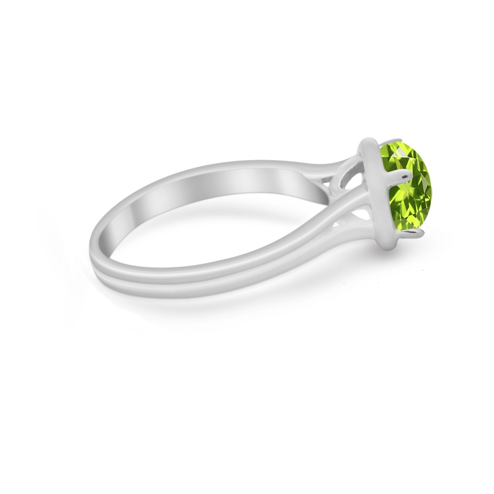 Solitaire Simulated Cubic Zirconia Wedding Ring Double Band 925 Sterling Silver