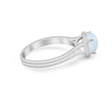 Solitaire Simulated Cubic Zirconia Wedding Ring Double Band 925 Sterling Silver