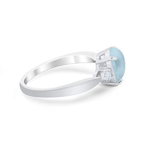 Three Stone Wedding Ring Round Simulated Cubic Zirconia 925 Sterling Silver