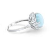 Large Stone Cocktail Ring Art Deco Simulated Cubic Zirconia 925 Sterling Silver