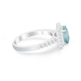 Halo Princess Cut Wedding Ring Simulated Cubic Zirconia 925 Sterling Silver