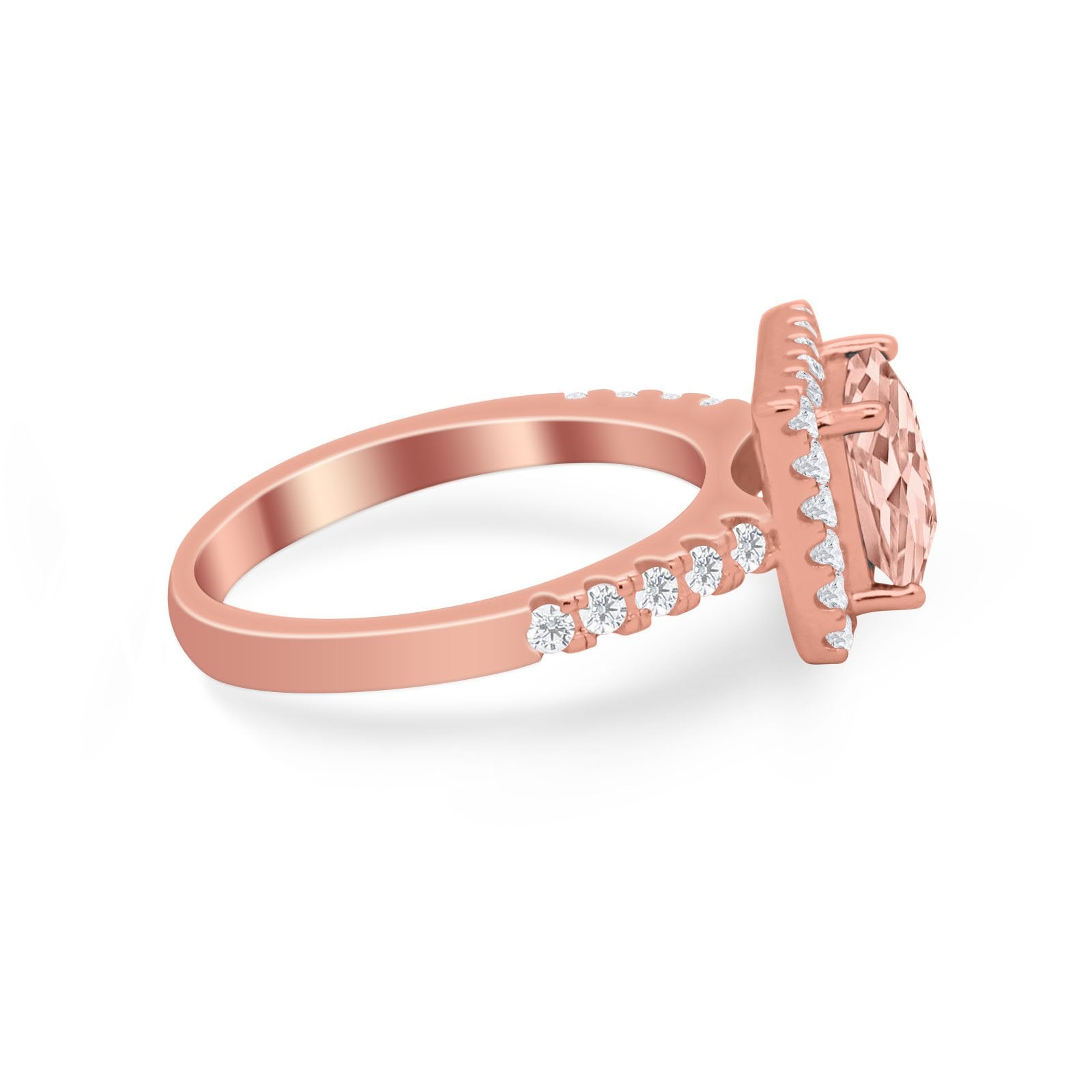 Halo Princess Cut Wedding Ring Simulated Cubic Zirconia 925 Sterling Silver