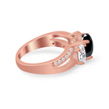 3 Stone Oval Wedding Ring Simulated Cubic Zirconia 925 Sterling Silver