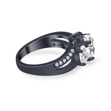 3 Stone Oval Wedding Ring Simulated Cubic Zirconia 925 Sterling Silver